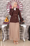 Ceketli Eteği Tül Takım Kahverengi MSW19151-2