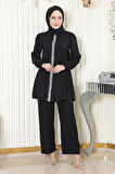 Taş Detaylı Takım Siyah MSW19195-1
