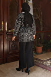 Leopar Desenli Triko Takım Siyah 6147