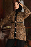 Leopar Desenli Triko Takım Taba 6147