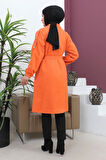 Düğme Detaylı Kaşe Kaban Turuncu MSW19247-2