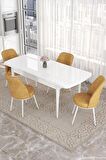 Rovena Bade Beyaz 70x114 Açılabilir Mdf Yemek Odası Takımı 4 Adet Sandalye