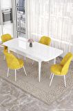 Rovena Bade Beyaz 70x114 Açılabilir Mdf Yemek Odası Takımı 4 Adet Sandalye