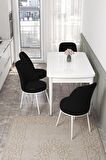 Rovena Bade Beyaz 70x114 Açılabilir Mdf Yemek Odası Takımı 4 Adet Sandalye
