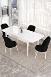 Rovena Bade Beyaz 70x114 Açılabilir Mdf Yemek Odası Takımı 4 Adet Sandalye