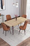 Rovena Bade Meşe 70x114 Açılabilir Mdf Yemek Odası Takımı 4 Adet Sandalye