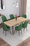 Rovena Bade Meşe 70x114 Açılabilir Mdf Yemek Odası Takımı 6 Adet Sandalye