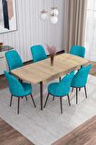Rovena Bade Meşe 70x114 Açılabilir Mdf Yemek Odası Takımı 6 Adet Sandalye
