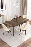 Rovena Bade Barok 70x114 Açılabilir Mdf Yemek Odası Takımı 4 Adet Sandalye
