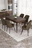 Rovena Bade Barok 70x114 Açılabilir Mdf Yemek Odası Takımı 6 Adet Sandalye