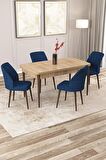 Rovena Lora Meşe 70x114 Açılabilir Mdf Yemek Odası Takımı 4 Adet Sandalye