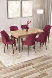 Rovena Lora Meşe 70x114 Açılabilir Mdf Yemek Odası Takımı 6 Adet Sandalye