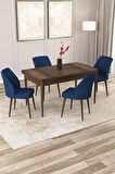 Rovena Lora Barok 70x114 Açılabilir Mdf Yemek Odası Takımı 4 Adet Sandalye