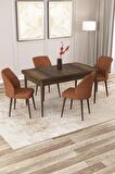 Rovena Lora Barok 70x114 Açılabilir Mdf Yemek Odası Takımı 4 Adet Sandalye