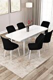 Rovena Lucca Beyaz 70x114 Açılabilir Suntalam Yemek Odası Takımı 6 Adet Sandalye