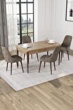 Rovena Lila Meşe 70x114  Açılabilir Mdf Mutfak Masası Takımı 4 Adet Sandalye
