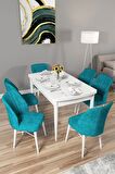 Rovena Mary Beyaz 70x114 Açılabilir Mdf Yemek Odası Takımı 6 Adet Sandalye