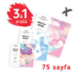 Super set 3ü1 arada kare albüm seti 11x11+15x15+20x20 cm (suluboya ve grafik için)