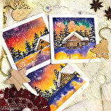 Super set 3ü1 arada kare albüm seti 11x11+15x15+20x20 cm (suluboya ve grafik için)