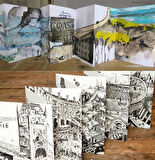 ZigZag 100% pamuklu ARCHES eskiz defteri 1,25 m. (suluboya grafik ) ZigZag panoramic aqua sketchbook