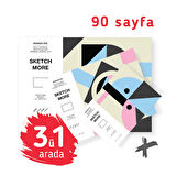 Super set 3ü1 arada dikdörtgen albüm seti A6+A5+A4 90 sayfsa (marker ve grafik için)