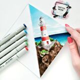 Süper Kombo 3ü1 arada eskiz defteri set (marker ve grafik için) Skethbook set