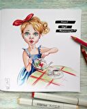 Süper Kombo 3ü1 arada eskiz defteri set (marker ve grafik için) Skethbook set