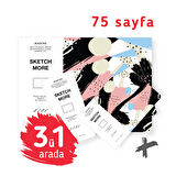 Super set 3ü1 arada diktörgen siyah albüm seti a6+a5+a4 (karışık teknikler için)