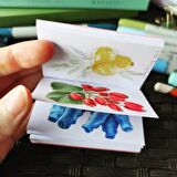 "Süper set" 3ü1 arada minyatür için eskiz defterleri 4x5 cm AQUA (marker ve grafik için)