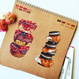 Kare 15x15 cm spiralli Kraft eskiz defteri (Karışık teknikler için) Mix media sketchbook
