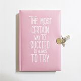 Günlük defteri A5 kilitli çizgili PEMBE (cute notebook)