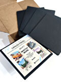 Pres tuval 5'li KARE set 7*7 cm. SİYAH %100 pamuk 310 Gr/m2