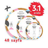 Super set 3ü1 arada yuvarlak kraft albüm d11+d15+d20 cm (karışık teknikler için)