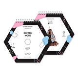 Altıgen CANSON THE WALL spiralli eskiz defteri (marker ve grafik için) Hexagon sketchbook