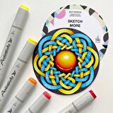 Super set 3ü1 arada yuvarlak albüm d11+d15+d20 cm 180 sayfa (marker ve grafik için)