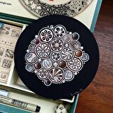 Super set 3ü1 arada yuvarlak siyah albüm d11+d15+d20 cm (karışık teknikler için)