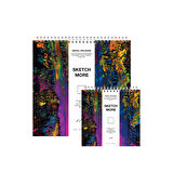 Super Set 2’li spiralli Pastel eskiz defteri (koyu renk kağıt karışımı)