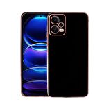 Gpack Xiaomi Redmi Note 12 4G Kılıf Bark Parlak Silikon Renkli Kenarları Rose