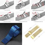 Gpack Xiaomi Mibro Air Kordon Çıtçıtlı Hasır Metal Örgülü KRD 45