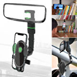 caselka® Dikiz Aynasına Takılabilen Eklemli Telefon Tutucu Aparat