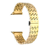 Gpack Apple Watch 4 5 uyumlu 38mm Kordon Metal Zigzag Fit Tasarım Desenli KRD86