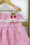 KIZ ÇOCUK ASKILI ELBİSE DANTELLİ EKOSE DESENLİ B14