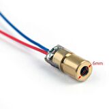 6mm 650nm 5mW Kırmızı Nokta Kafalı Bakır Lazer 5V