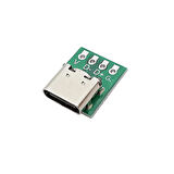 USB Type-C 3.1 Konnektörü 4 Pin Dişi Açılı DIP Çevirici Jack PCB USB Şarj Soketi Dip DIY