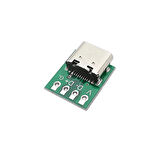 USB Type-C 3.1 Konnektörü 4 Pin Dişi Açılı DIP Çevirici Jack PCB USB Şarj Soketi Dip DIY