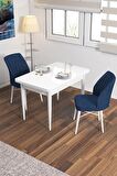 Rovena Lera Beyaz 70x110 Sabit Mdf Mutfak Masası Takımı 2 Adet Sandalye