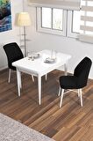 Rovena Lera Beyaz 70x110 Sabit Mdf Mutfak Masası Takımı 2 Adet Sandalye