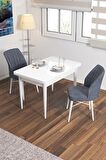Rovena Lera Beyaz 70x110 Sabit Mdf Mutfak Masası Takımı 2 Adet Sandalye