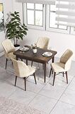 Rovena Lera Barok 70x110 Sabit Mdf Mutfak Masası Takımı 4 Adet Sandalye