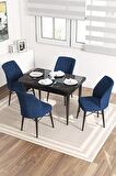 Rovena Lera Siyah Mermer 70x110 Sabit Mdf Mutfak Masası Takımı 4 Adet Sandalye